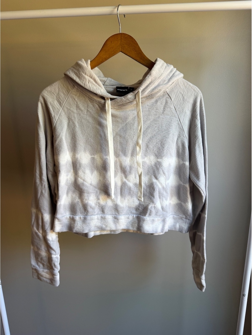 Mono B 100% cotton cropped hoodie NWT